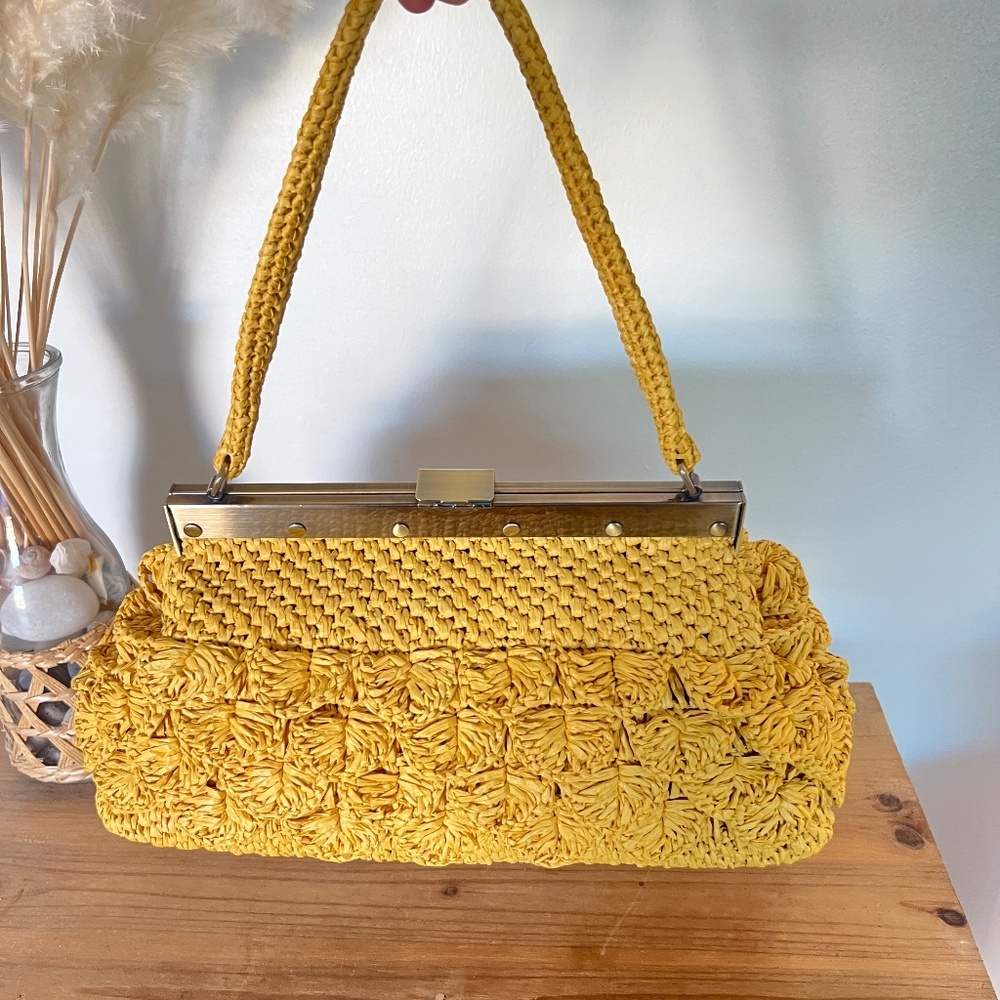 Patricia Nash Woven Raffia Ferrara Frame Bag - Picture 4 of 8